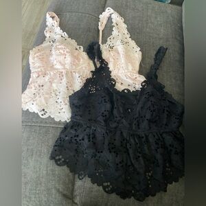 Lot of 2 - Black & Pink size M bralette - Aerie